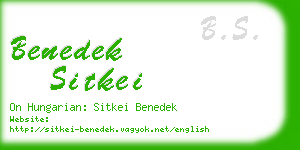 benedek sitkei business card